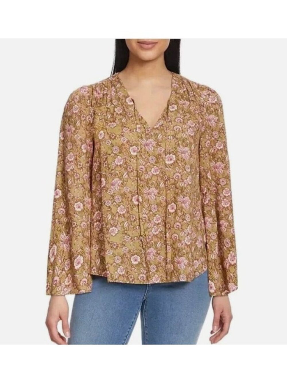 Jessica Simpson Ladies Woven Top-Size XL-Botanical Dots
